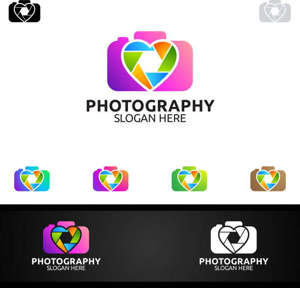 抽象爱相机摄影标志图标设计图片下载