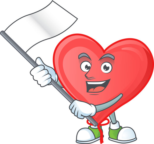 可爱的红色爱气球卡通人物设计图片下载