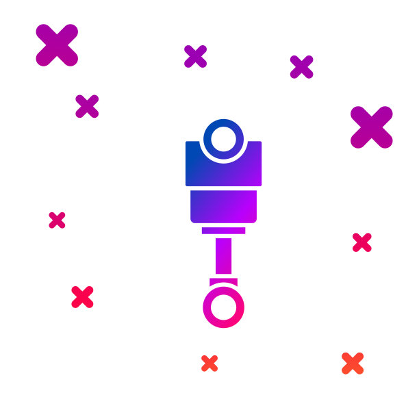 颜色发动机活塞图标隔离在白色图片下载