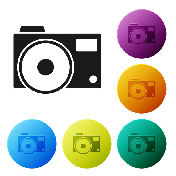 黑色照片相机图标孤立在白色图片下载