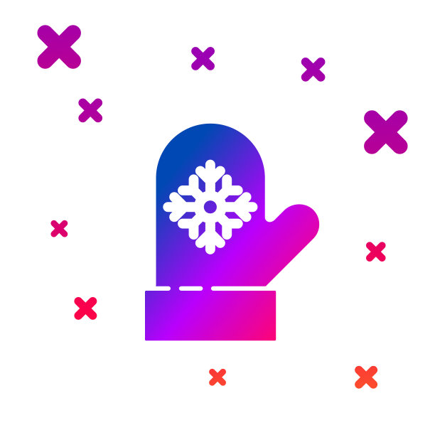 彩色圣诞手套图标孤立在白色图片下载