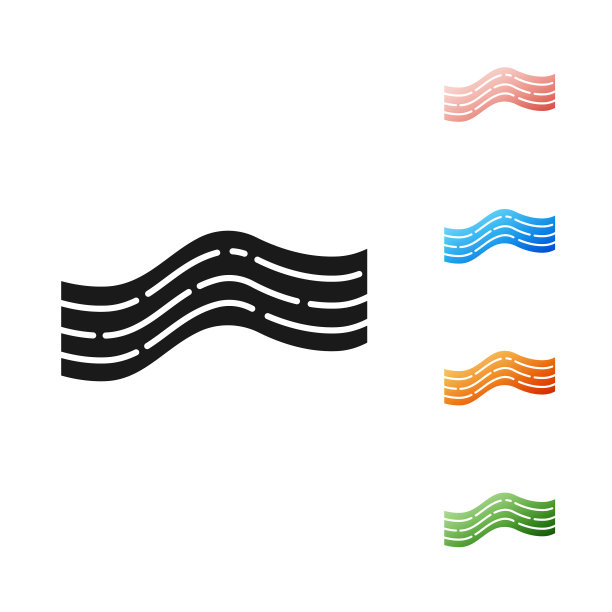 黑色培根条纹图标孤立在白色上图片下载