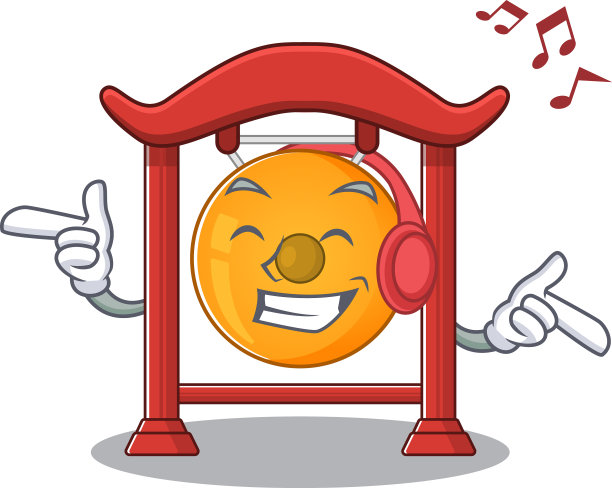 听音乐中国锣鼓卷轴吉祥物卡通图片下载