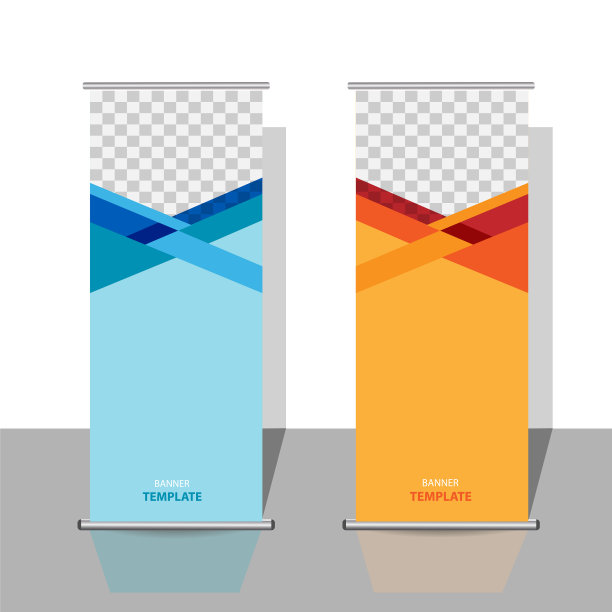 上卷旗帜模板图片下载