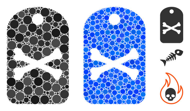 死亡标签马赛克图标圆点图片下载