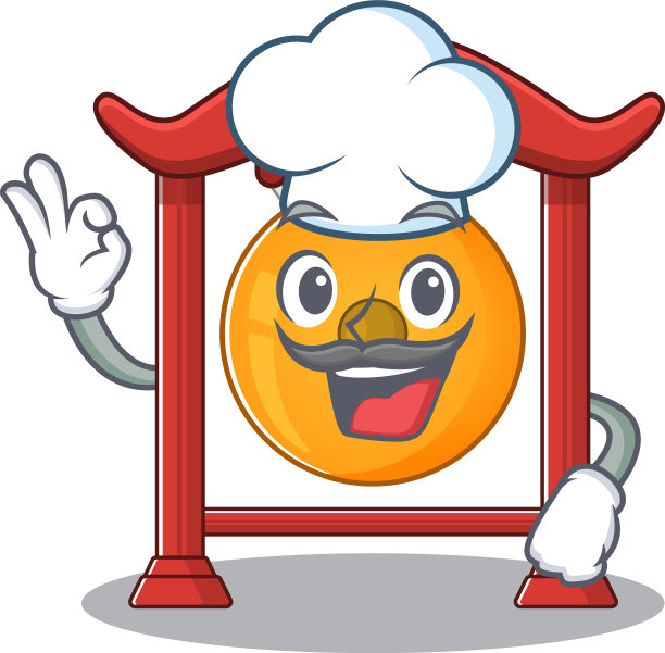 搞笑厨师中国宫轴卡通人物图片下载