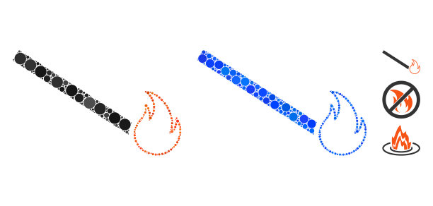 匹配火焰马赛克图标球项目图片下载