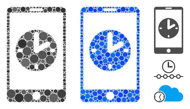 移动时间组成图标球项目图片下载