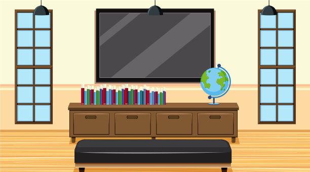 房间里有书和大屏幕电视图片下载