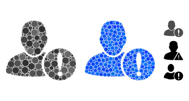 用户感叹号组成圆点图标图片下载