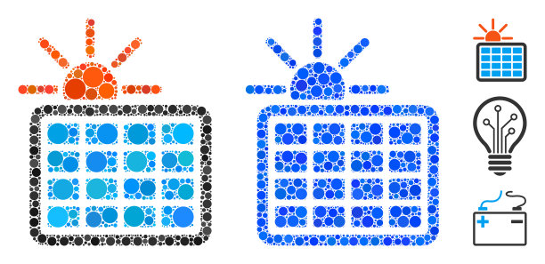 太阳能马赛克图标圆点图片下载