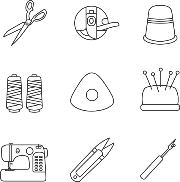 裁剪线性图标集图片下载