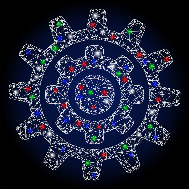 有闪光斑点的闪光网骨架内齿轮图片下载
