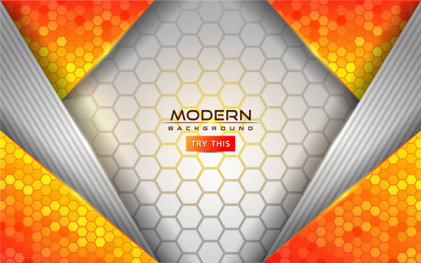 现代白色和橙色技术抽象背景图片下载