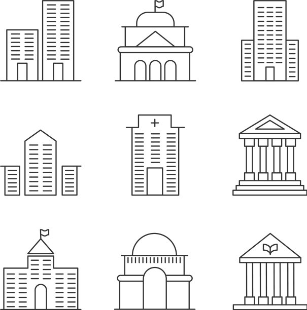 设置房地产建筑线业务图标包图片下载