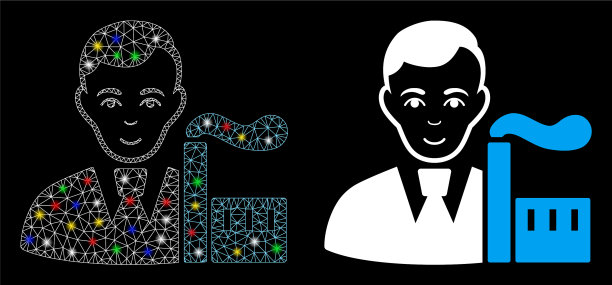 发光的网格2d资本主义寡头图标图片下载