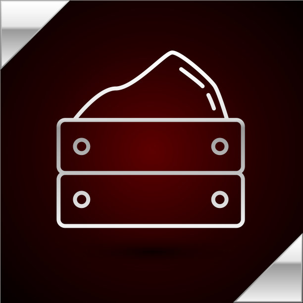 银线木箱与收获图标隔离图片下载