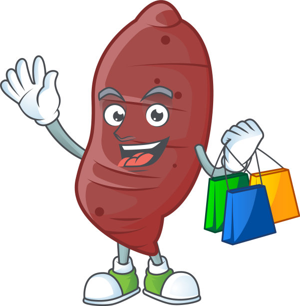 喜气洋洋的红薯吉祥物挥舞着，捧着图片下载
