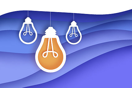 灯泡在纸工艺风格折纸电图片下载