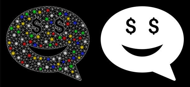 耀斑网胴体丰富的微笑信息图标图片下载