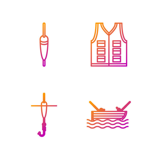 在水上钓鱼时，用钓竿放线船图片下载