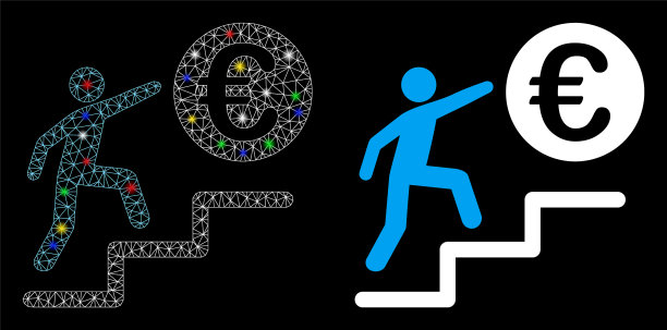 亮网网欧元业务步骤图标图片下载