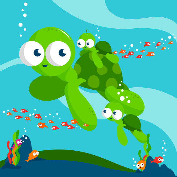 在水下游泳的海龟图片下载