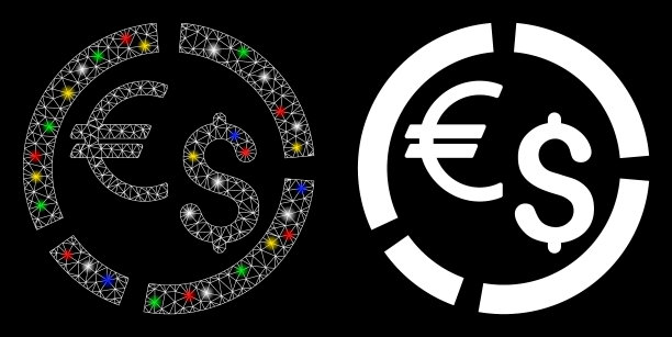发光网线框货币图图标图片下载