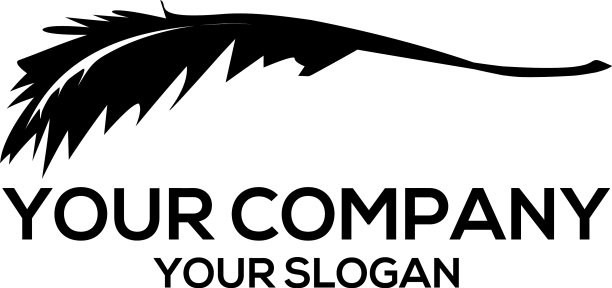 黑羽毛标志设计图片下载