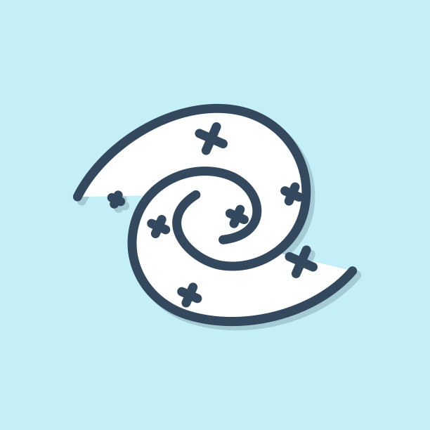 蓝线黑洞图标孤立在蓝色上图片下载