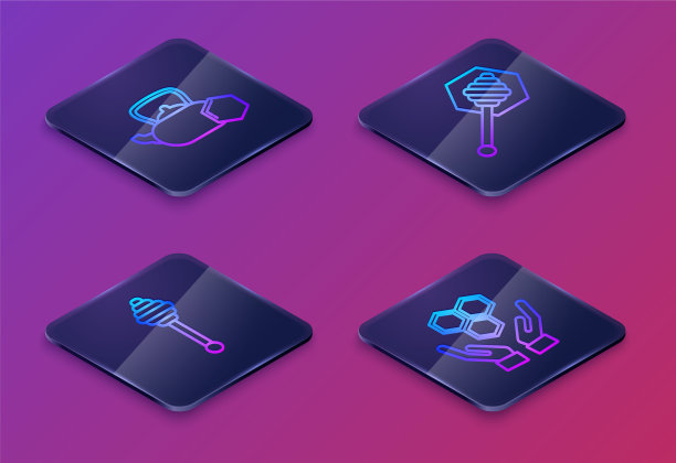 设定蜂蜜等距线茶壶与蜂蜜图片下载