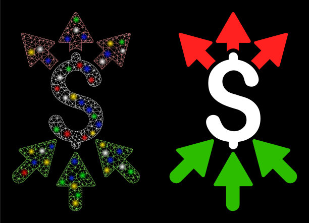 耀斑网线框支付经纪人图标图片下载