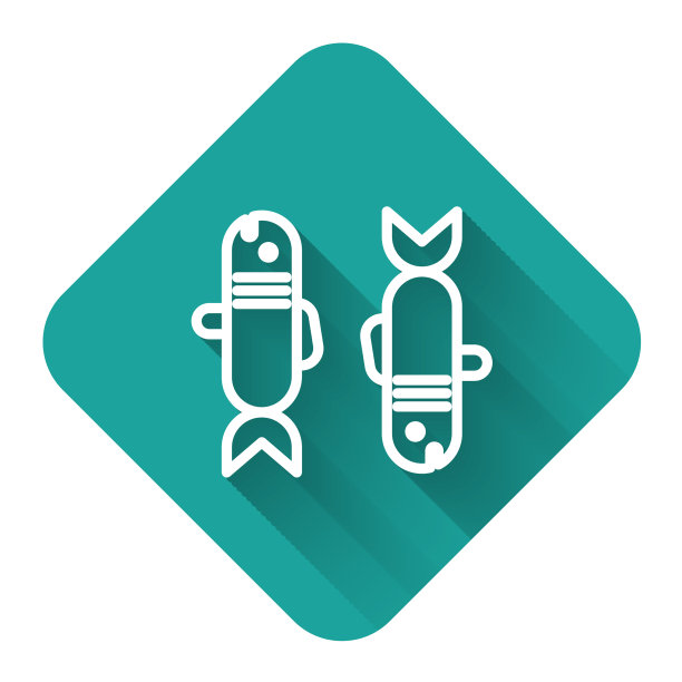 白线双鱼座星座图标孤立与图片下载