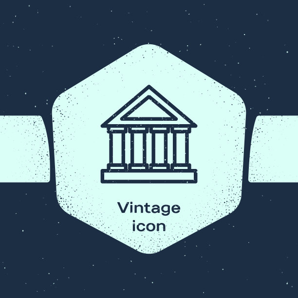 垃圾线法院大楼图标孤立上图片下载