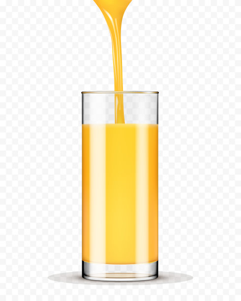 橙汁倒入玻璃杯图片下载
