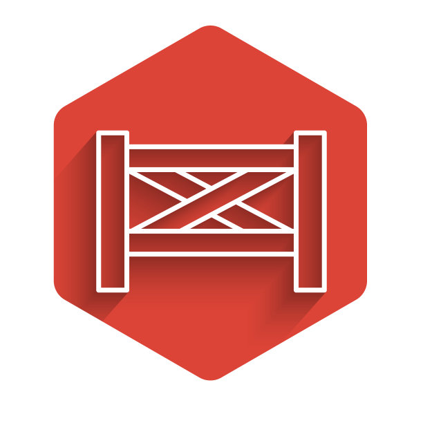 白线花园栅栏木制图标与孤立图片下载