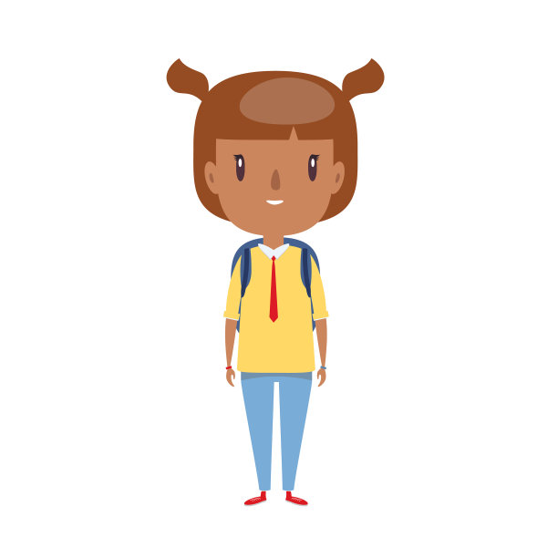 笑眯眯的小孩儿欢快的上小学图片下载