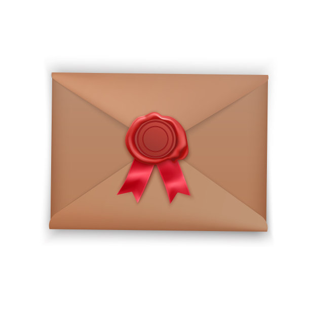 逼真的旧邮资信封与红封蜡图片下载