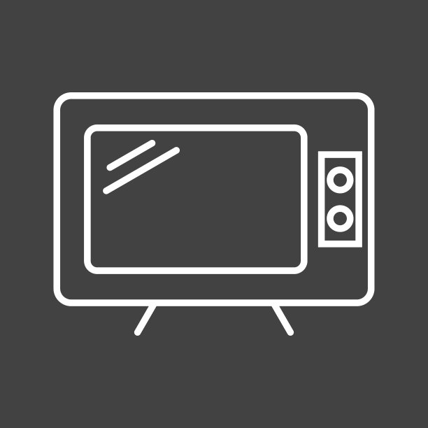 美丽的电视线路图标图片下载