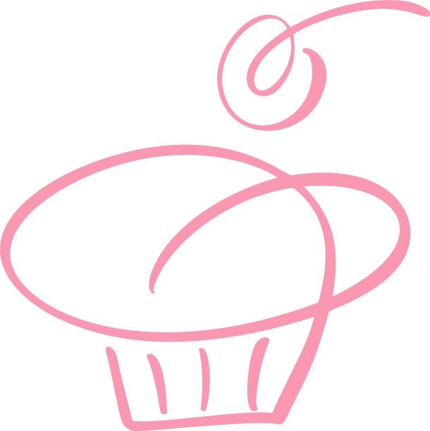 蛋糕书法标志甜甜的纸杯蛋糕图片下载