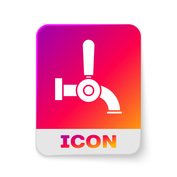 白啤酒龙头图标孤立的白色背景图片下载