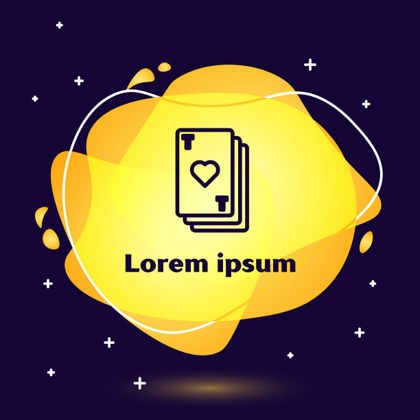 扑克牌黑线与心形符号图标图片下载