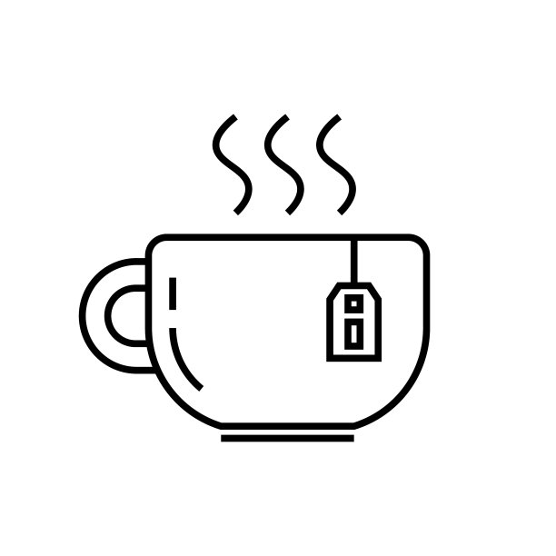 杯热茶图标上白色背景简单图片下载