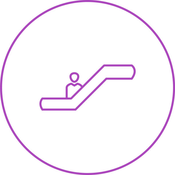 美丽的自动扶梯线图标图片下载