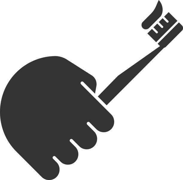 手持牙刷字形图标图片下载