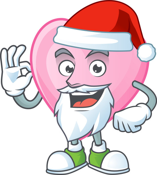 圣诞老人服装吉祥物风格的快乐粉色爱图片下载