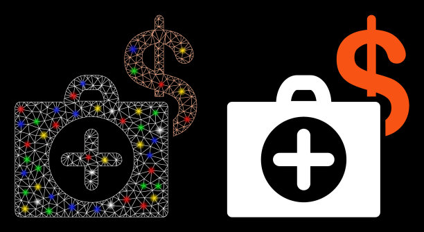 耀斑网线框支付医疗保健图标图片下载