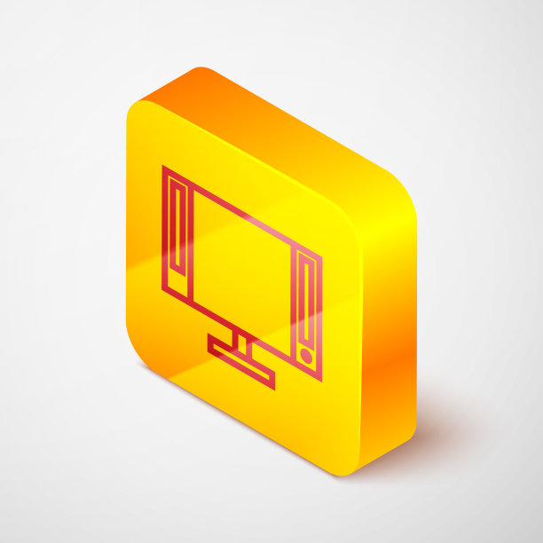 等距线智能电视图标孤立在灰色图片下载