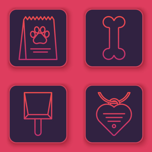 设狗粮线袋、簸箕、狗骨图片下载