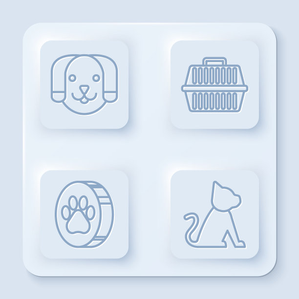 设行狗、宠物提箱、爪印、猫图片下载